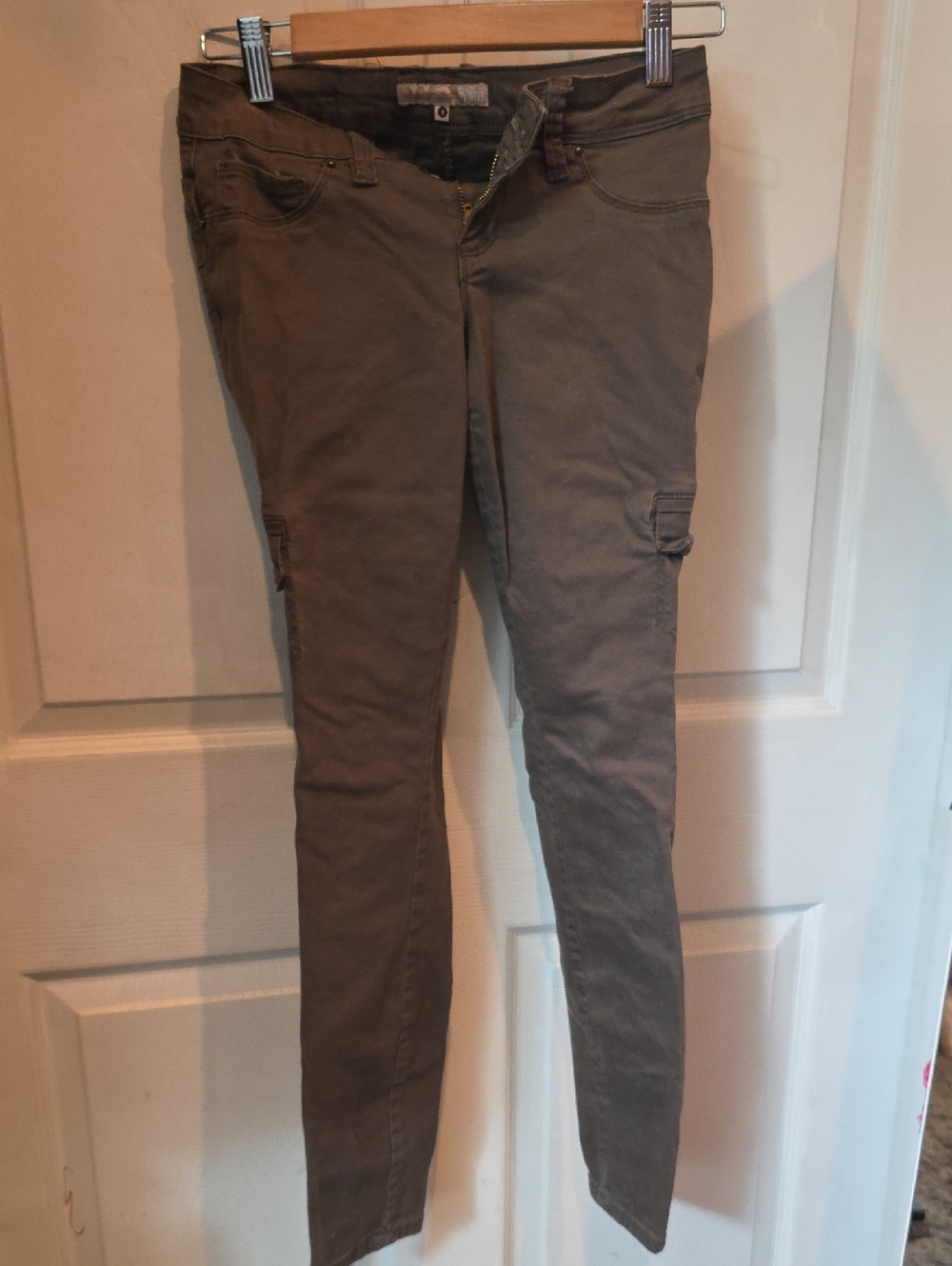 Mossimo Supply Co. Dark Gray Slim Pants with Exposed Zip